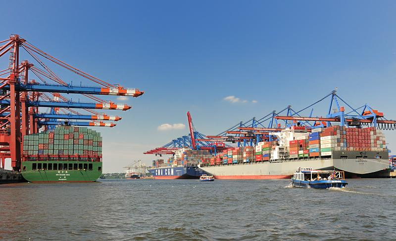 0995 Containerschiffe im Containerhafen Hamburg - Waltershofer Hafenbecken | Containerhafen Hamburg - Containerschiffe im Hamburger Hafen